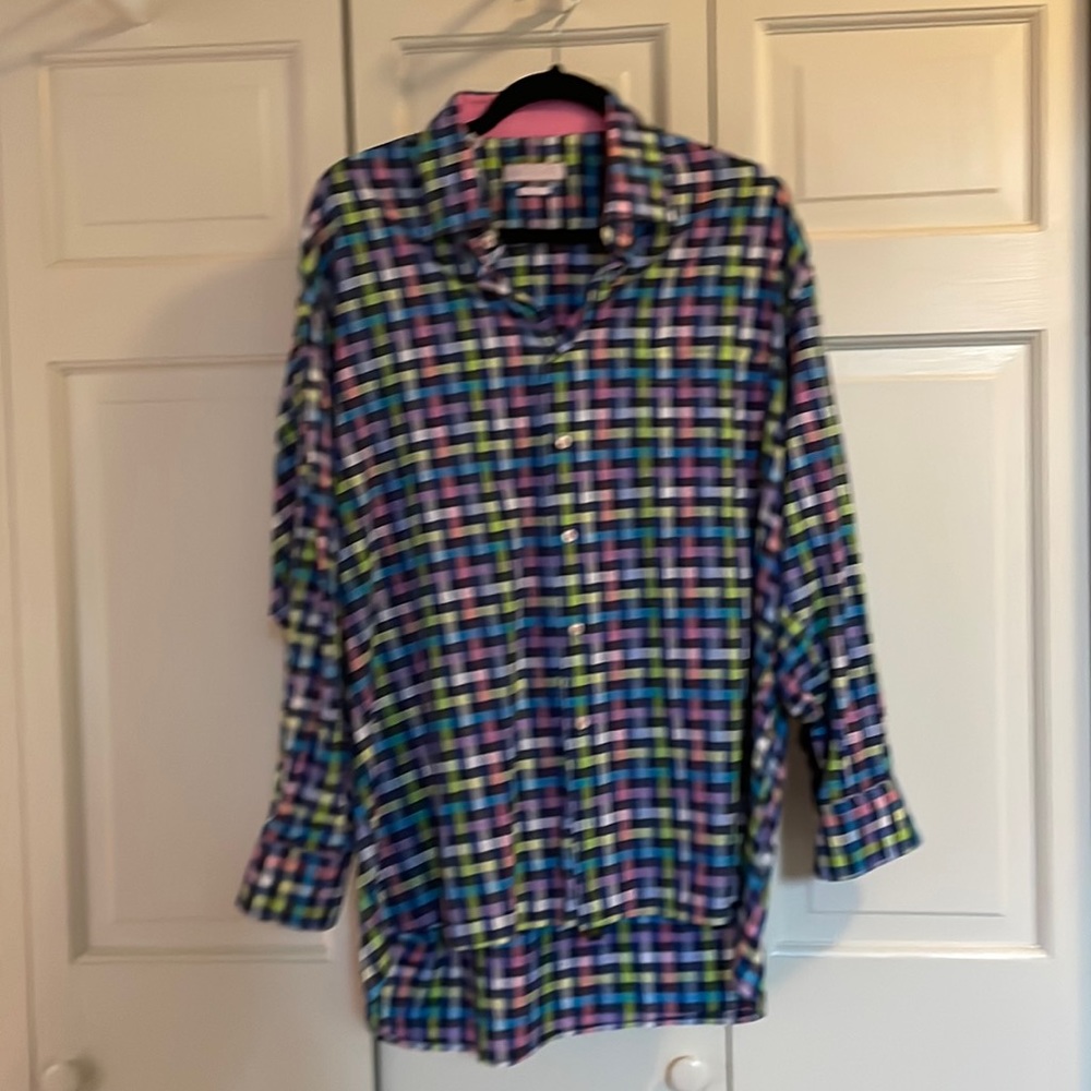 Lipson mens long sleeve dress shirt XL Multi checked